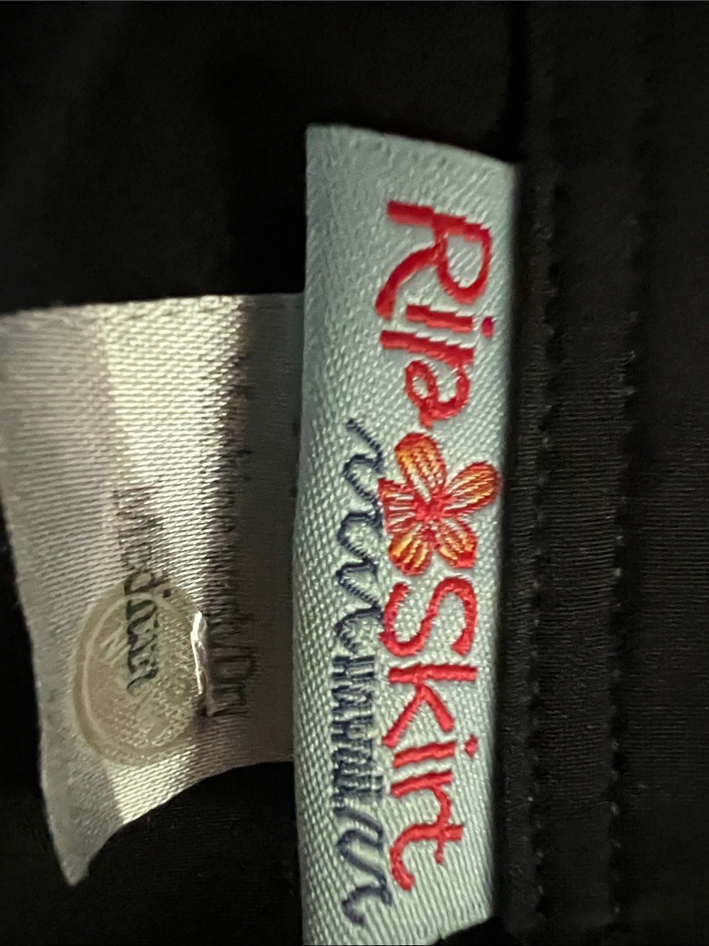 Ripskirt Hawaii Black Maxi Skirt with Coral Accent